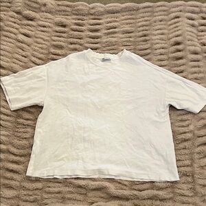 Zara Basic White Crewneck T-Shirt Size L